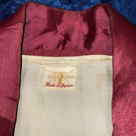 Vintage 1940/50's Japanese Silk Smoking Jacket~Embroidered - Picture 8 of 10
